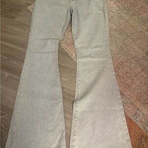 Frame Denim Gray Striped Flare Jeans